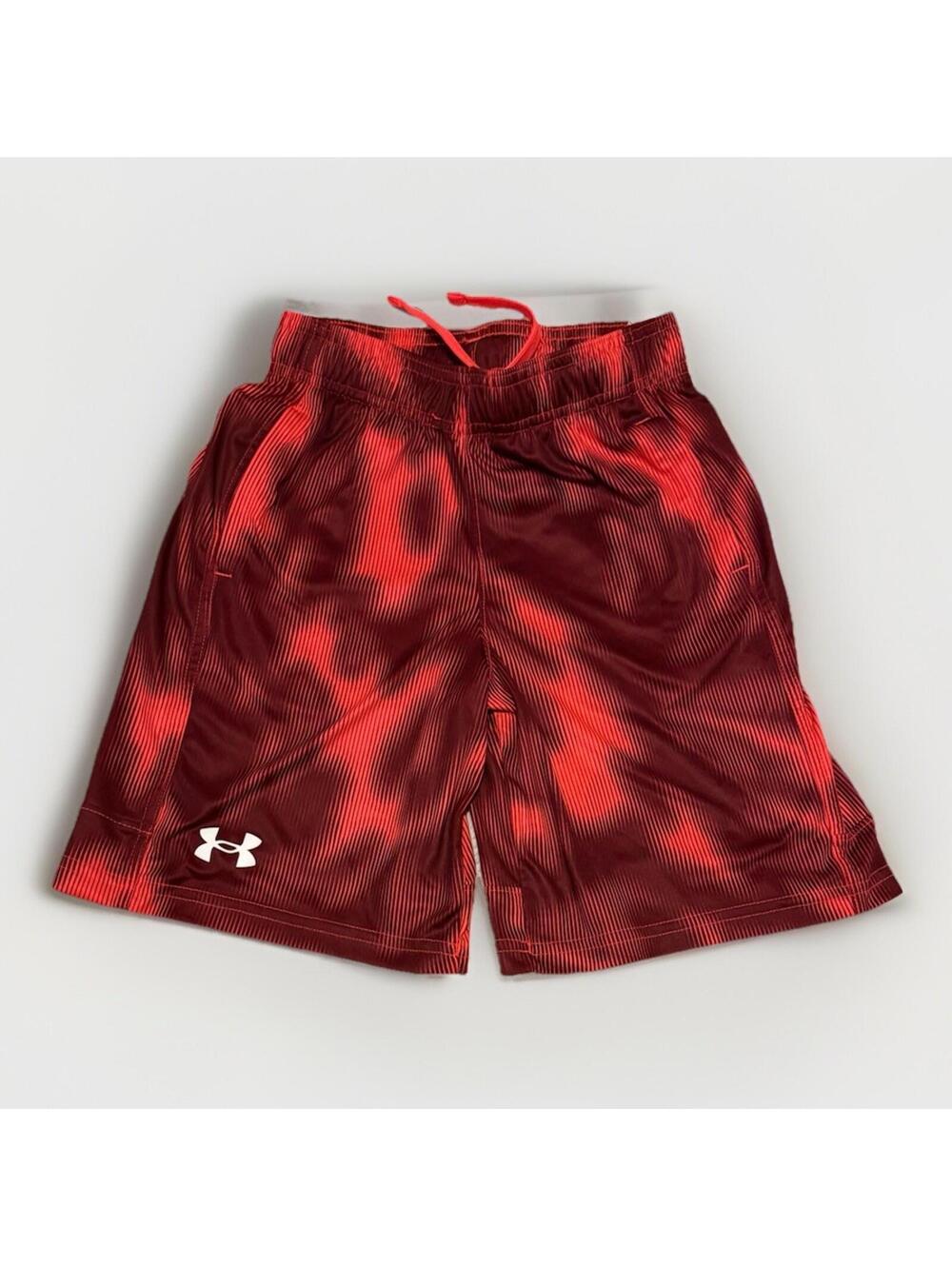 Under Armour Basketball Short Boys Size Youth Small Red & Black Lava